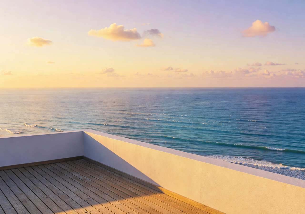 Beautiful coastal sea view balcony