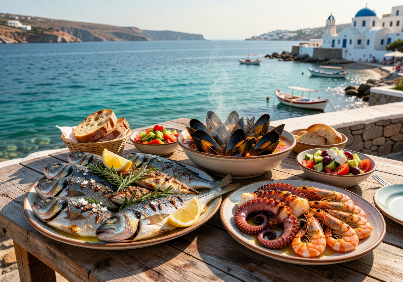 Fresh Mediterranean seafood dining
