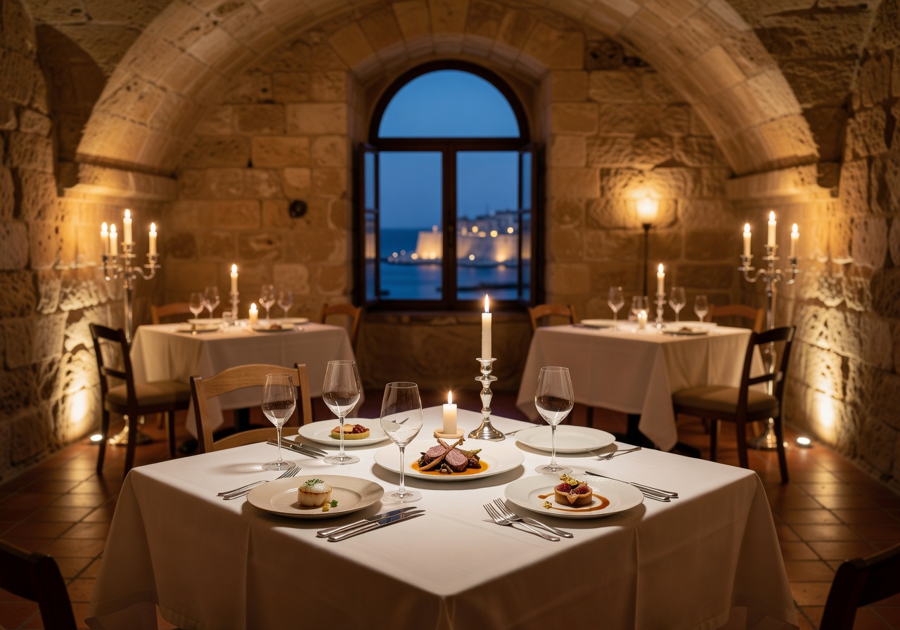 Michelin-star fine dining experience in historic Valletta