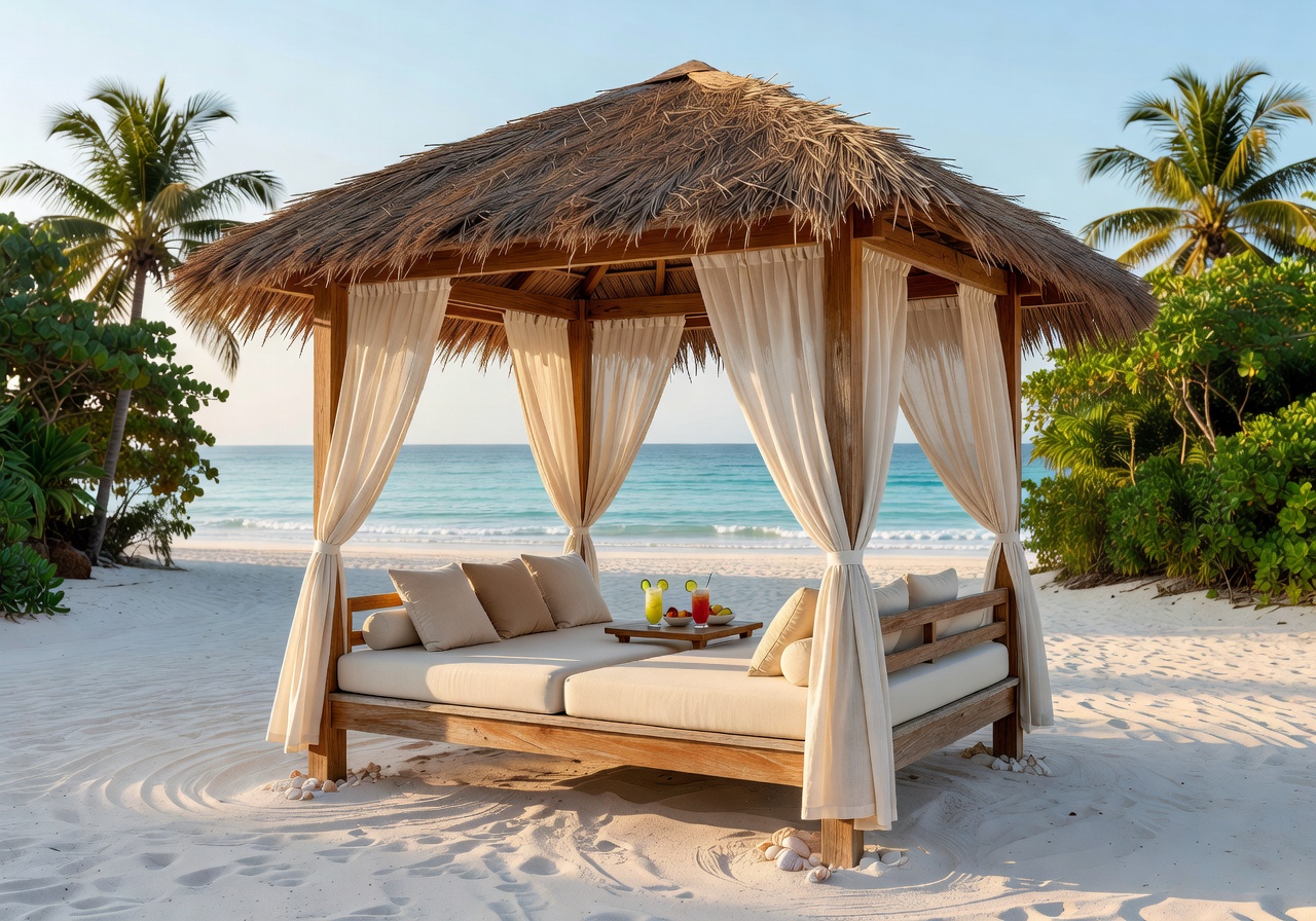 Private beach cabana at intercontinental
